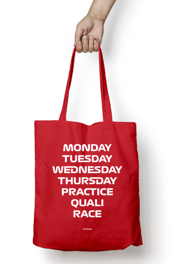 F1 Schedule Tote Bag (Red)
